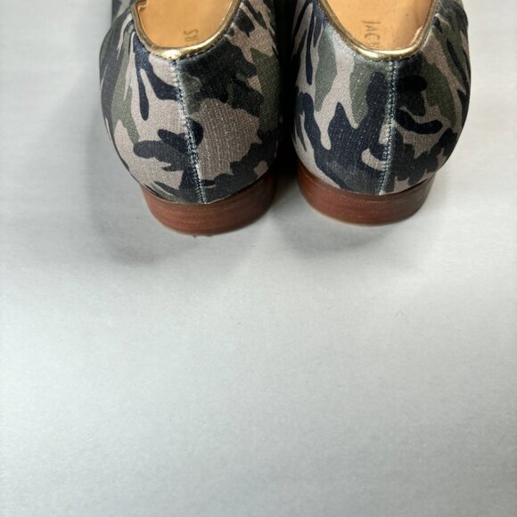 Pre-worn MINT Jack Rogers Women's Size 6.5 Gold Skull Pirate Camo Flats - Picture 7 of 11